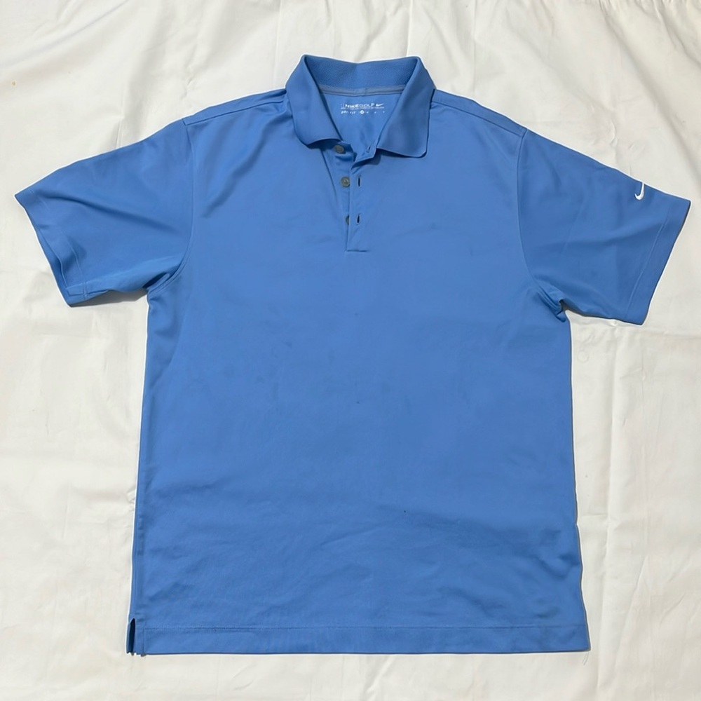 Nike Golf Dri fit size medium polo shirt sky blue color like new half sleeve